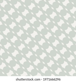 Vector abstract geometric seamless pattern with diagonal mesh, net, lattice, curved lines. Simple texture in pastel colors, light green tones. Subtle background. Elegant endless repeatable design