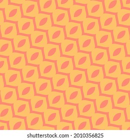 Vector abstract geometric seamless pattern with curved shapes, wavy lines, diagonal stripes. Simple background texture in bright colors, orange and pink. Modern repeat summer design for decor, fabric