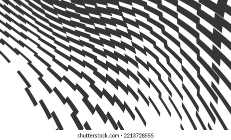 Vector abstract geometric seamless pattern with wave fading lines, tracks, halftone stripes. Extreme sport style illustration, urban art. Trendy monochrome graphic texture. Stylish sports pattern.