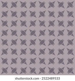 Vector abstract geometric seamless pattern. Subtle minimal ornament texture with curved shapes, tiles, grid. Simple lilac background in gothic style with medieval motifs. Elegant repeated design