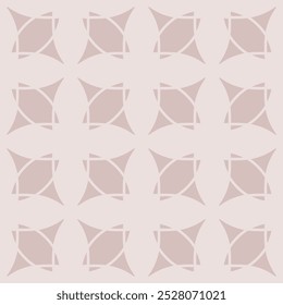 Vector abstract geometric seamless pattern. Subtle minimal ornament texture with curved shapes, repeat tiles. Simple beige background in gothic style with medieval motifs. Repeating geo design