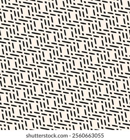 Vector abstract geometric seamless pattern. Ethnic folk motif ornament with diagonal lines, rhombuses, chevron, zig zag. Black and white texture. Minimal monochrome background. Repeated modern design