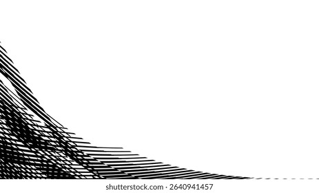 Vector abstract geometric seamless pattern with wave fading lines, tracks, halftone stripes. Extreme sport style illustration, urban art. Trendy monochrome graphic texture. Stylish sports pattern.