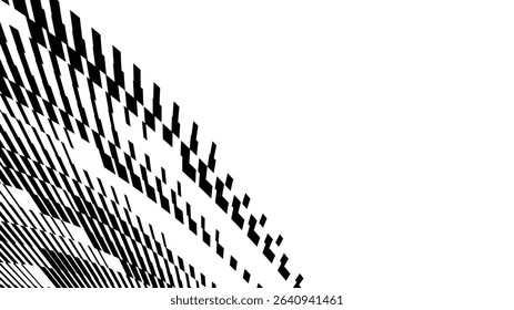 Vector abstract geometric seamless pattern with wave fading lines, tracks, halftone stripes. Extreme sport style illustration, urban art. Trendy monochrome graphic texture. Stylish sports pattern.
