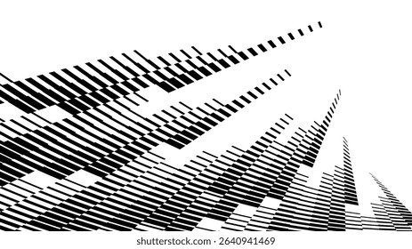 Vector abstract geometric seamless pattern with wave fading lines, tracks, halftone stripes. Extreme sport style illustration, urban art. Trendy monochrome graphic texture. Stylish sports pattern.