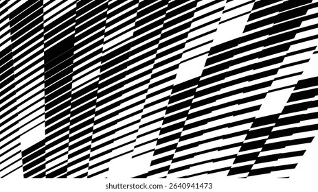 Vector abstract geometric seamless pattern with wave fading lines, tracks, halftone stripes. Extreme sport style illustration, urban art. Trendy monochrome graphic texture. Stylish sports pattern.