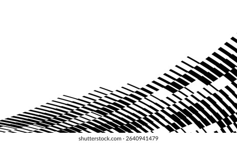 Vector abstract geometric seamless pattern with wave fading lines, tracks, halftone stripes. Extreme sport style illustration, urban art. Trendy monochrome graphic texture. Stylish sports pattern.