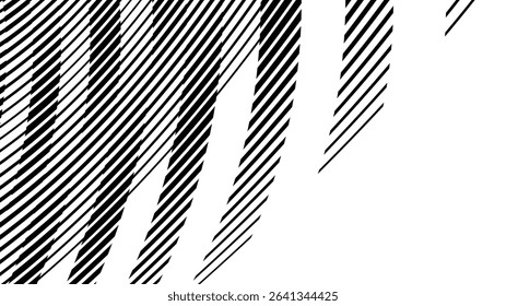 Vector abstract geometric seamless pattern with wave fading lines, tracks, halftone stripes. Extreme sport style illustration, urban art. Trendy monochrome graphic texture. Stylish sports pattern