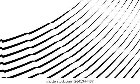 Vector abstract geometric seamless pattern with wave fading lines, tracks, halftone stripes. Extreme sport style illustration, urban art. Trendy monochrome graphic texture. Stylish sports pattern