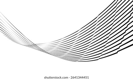 Vector abstract geometric seamless pattern with wave fading lines, tracks, halftone stripes. Extreme sport style illustration, urban art. Trendy monochrome graphic texture. Stylish sports pattern