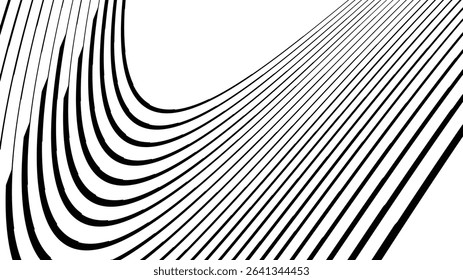 Vector abstract geometric seamless pattern with wave fading lines, tracks, halftone stripes. Extreme sport style illustration, urban art. Trendy monochrome graphic texture. Stylish sports pattern