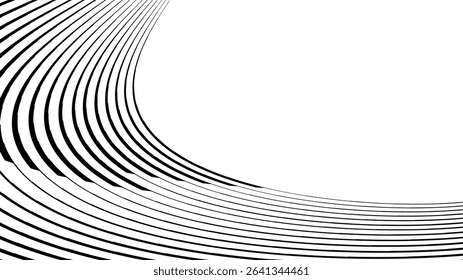 Vector abstract geometric seamless pattern with wave fading lines, tracks, halftone stripes. Extreme sport style illustration, urban art. Trendy monochrome graphic texture. Stylish sports pattern