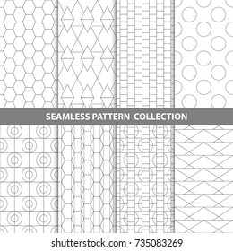 Vector Abstract Geometric Seamless Pattern Design Collection Decoration Web Grid Wave