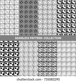 Vector Abstract Geometric Seamless Pattern Design Collection Decoration Web Grid Wave