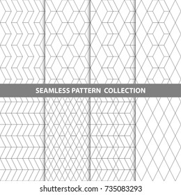Vector Abstract Geometric Seamless Pattern Design Collection Decoration Web Grid Wave