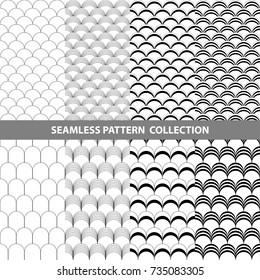 Vector Abstract Geometric Seamless Pattern Design Collection Decoration Web Grid Wave