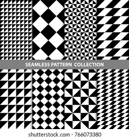 10 Seamless Geometric Vector Patterns Black Stock Vector (Royalty Free ...