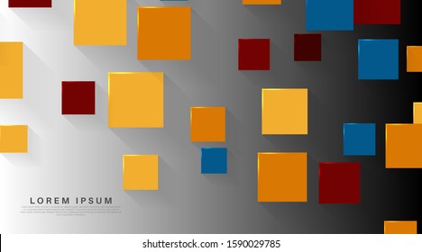 Vector Abstract geometric shape. 3d square paper background.Vector Illustration For Wallpaper, Banner, Background, Card, landing page , etc