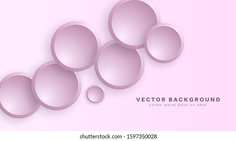 Vector Abstract geometric shape. 3d circle background.Vector Illustration For Wallpaper, Banner, Background, Card, landing page , etc