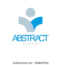 Vector abstract geometric shape best for use as business development logo, icon. Modern logothype isolated on  white background.