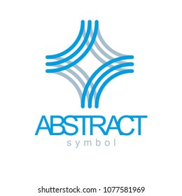 Vector abstract geometric shape best for use as business development logo, icon. Modern logothype, emblem isolated on  white background.