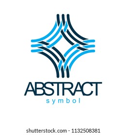 Vector abstract geometric shape best for use as corporate development logo, icon. Modern logothype isolated on  white background.