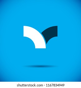 Vector abstract geometric shape best for use as corporate development logo, symbol. Modern logothype.