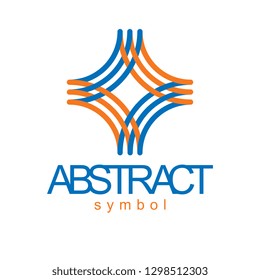 Vector abstract geometric shape best for use as business development logo, icon. Modern logothype isolated on  white background.