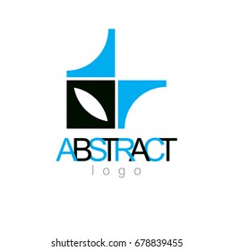 Vector abstract geometric shape best for use as corporate development symbol.