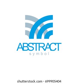 Vector abstract geometric shape best for use as business innovation idea creative logo, symbol. Modern logothype, emblem isolated on  white background.