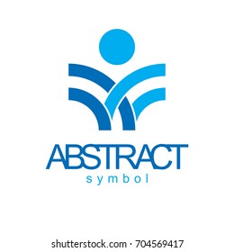 Vector abstract geometric shape best for use as business development logo, icon. Modern logothype isolated on  white background.