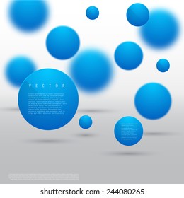 Vector Abstract geometric shape from blue circles. Particles circle