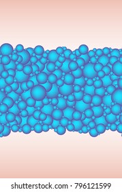 Vector Abstract geometric shape from blue circles. Particles circle