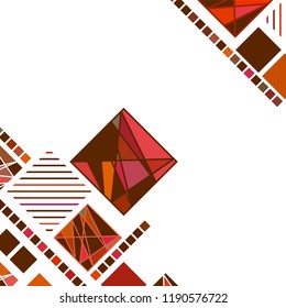 Vector Abstract geometric shape from color rhombus