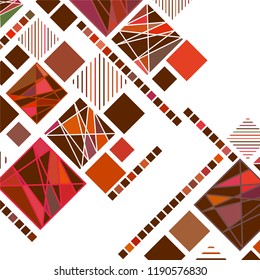 Vector Abstract geometric shape from color rhombus