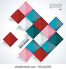 Vector Abstract geometric shape from color rhombus.