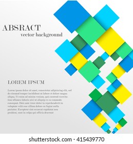 Vector abstract geometric shape from colorful diamonds with the place for your text. Square material background with the rhombus