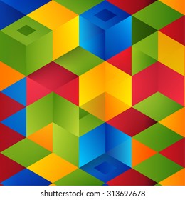 Vector Abstract geometric shape from cubes. squares