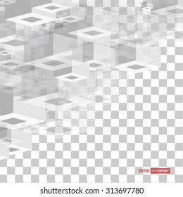 Vector Abstract geometric shape from cubes. squares
