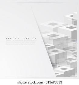 Vector Abstract geometric shape from cubes. squares