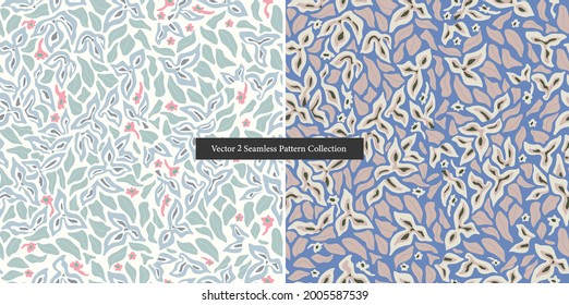 Vector abstract and geometric shape of flower and leaf illustration seamless repeat pattern digital file artwork home decor print fashion fabric textile
