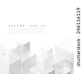 Vector Abstract geometric shape from gray cubes. White squares