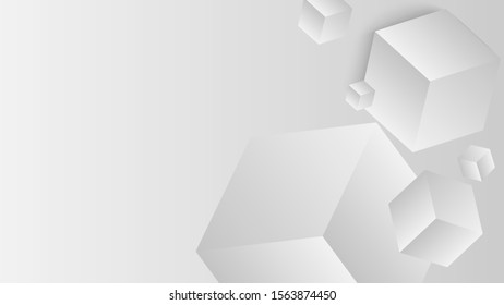 Vector Abstract geometric shape from gray cubes. White squares