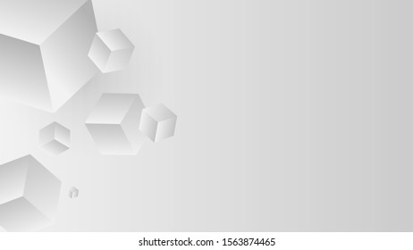 Vector Abstract geometric shape from gray cubes. White squares
