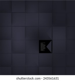 Vector Abstract geometric shape from gray cubes. Black squares