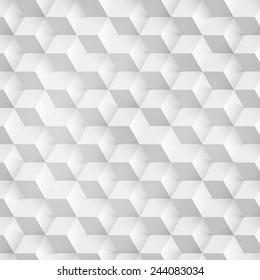 Vector Abstract geometric shape from gray cubes. White squares