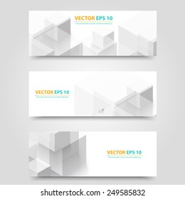 Vector Abstract geometric shape from gray cubes. White squares