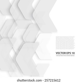 Vector Abstract geometric shape from gray. White arrows