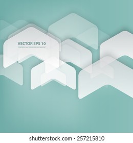 Vector Abstract geometric shape from gray. White arrows