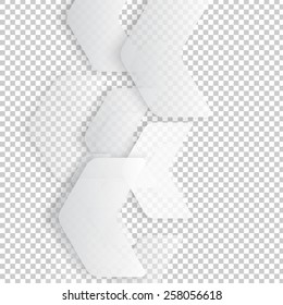 Vector Abstract geometric shape from gray. White arrows